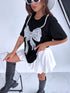 T-krekls "PEARL AND LACE" - melns